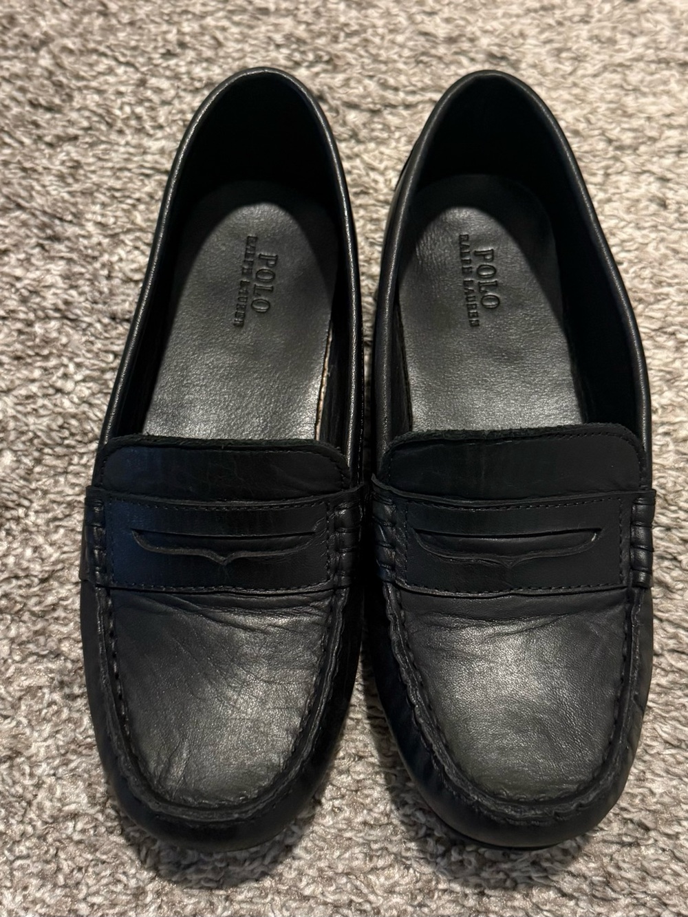 Polo by Ralph Lauren Black Leather Penny Loafers